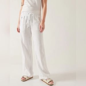 Athleta White Cabo Linen Pants